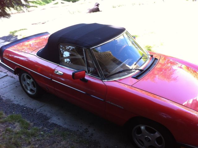 1983 Red Alfa Romeo Spider Convertible