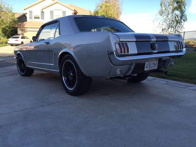 1965 Silver with black stripes Ford Mustang Coupe