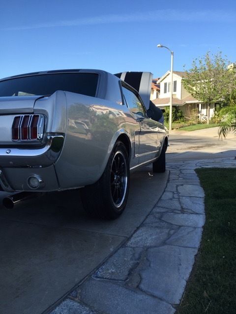 1965 Silver with black stripes Ford Mustang Coupe
