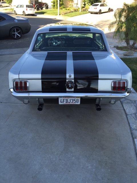 1965 Silver with black stripes Ford Mustang Coupe