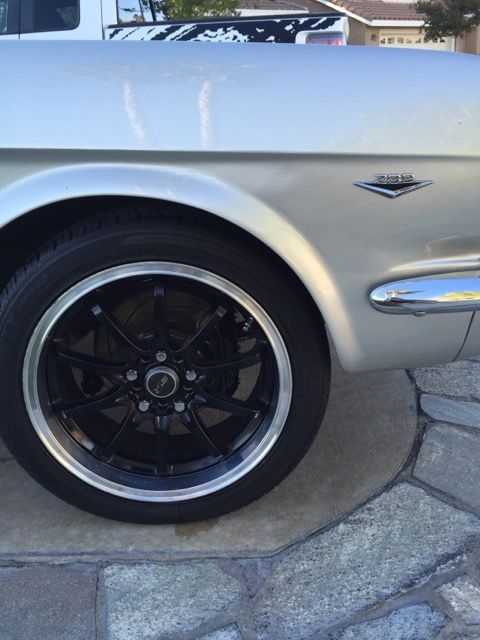 1965 Silver with black stripes Ford Mustang Coupe