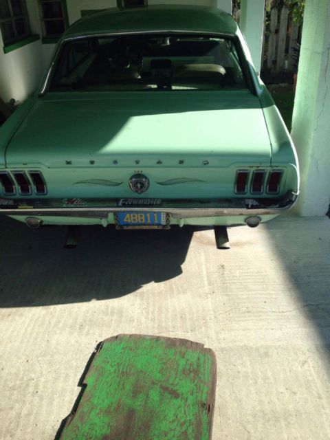 1967 Green , with dark green stripes Ford Mustang Coupe
