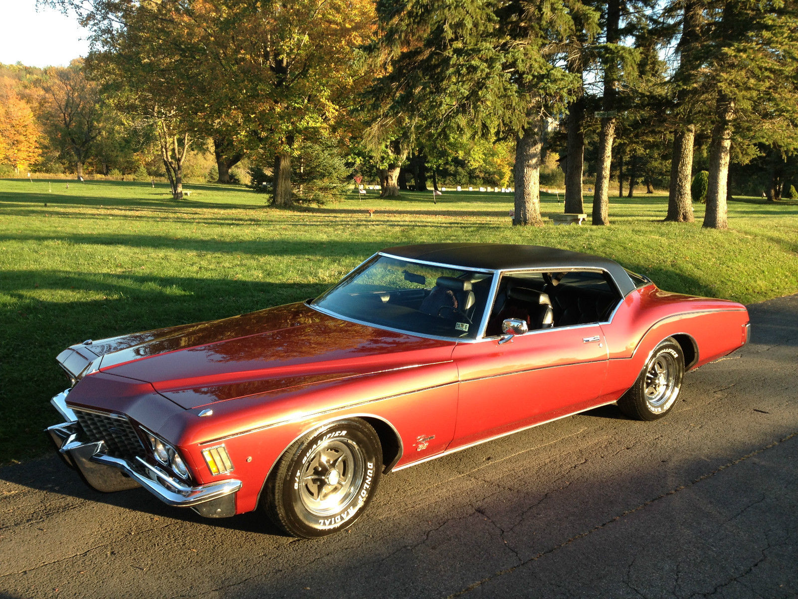 1972 Maroon Buick Riviera Coupe