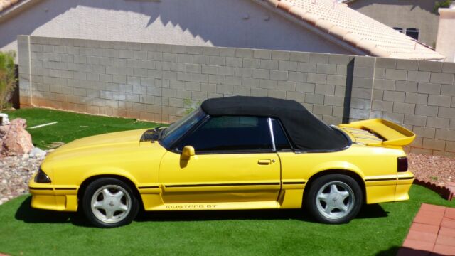 1993 Yellow Ford Mustang Convertible