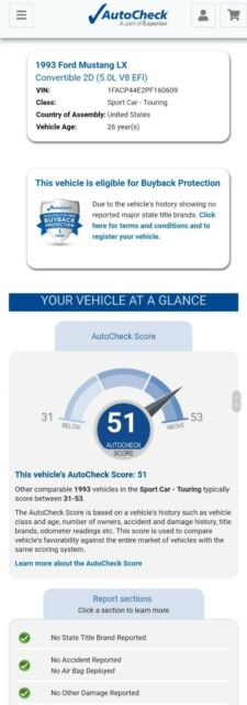 1993 Yellow Ford Mustang Convertible