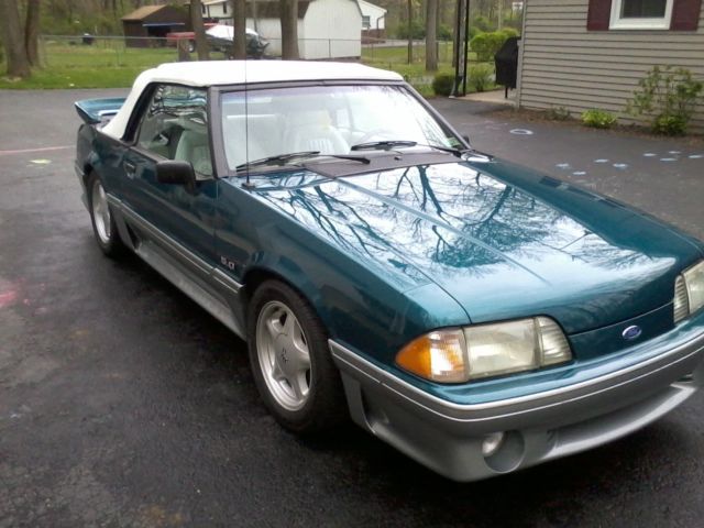 1993 Teal Ford Mustang Convertible