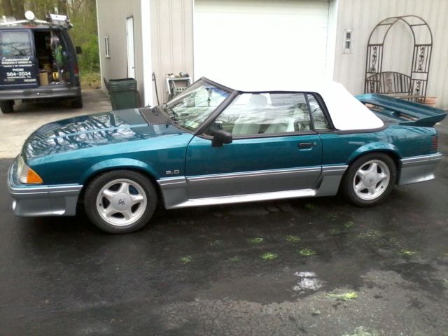 1993 Teal Ford Mustang Convertible
