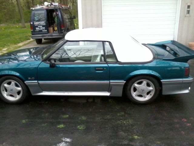 1993 Teal Ford Mustang Convertible