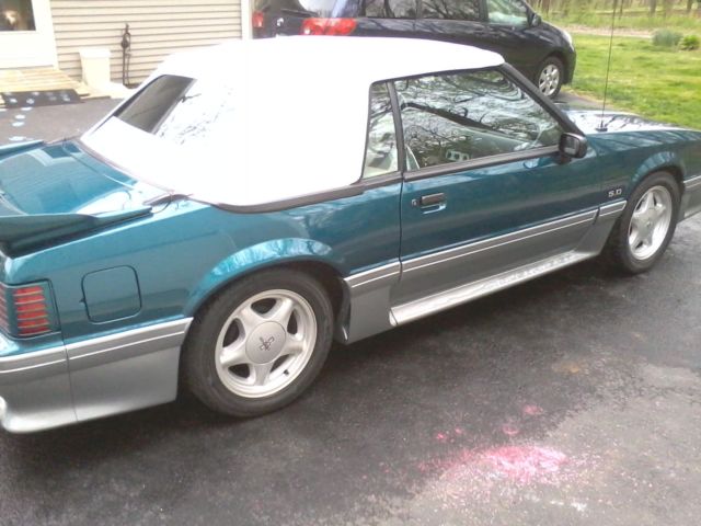 1993 Teal Ford Mustang Convertible