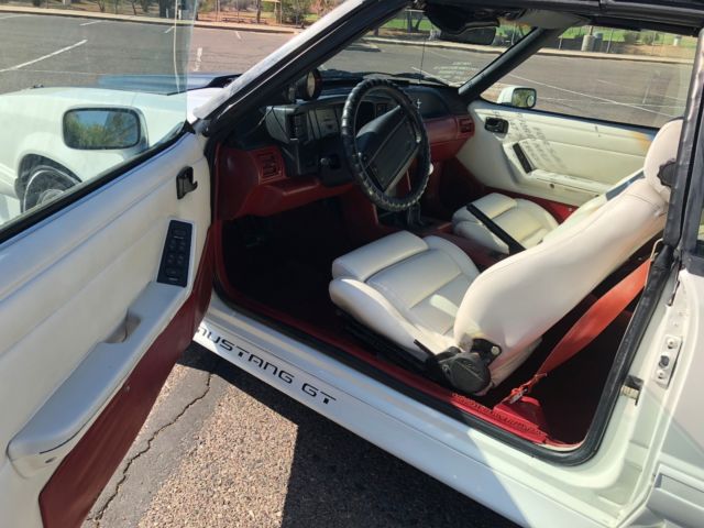 1991 White Ford Mustang Convertible