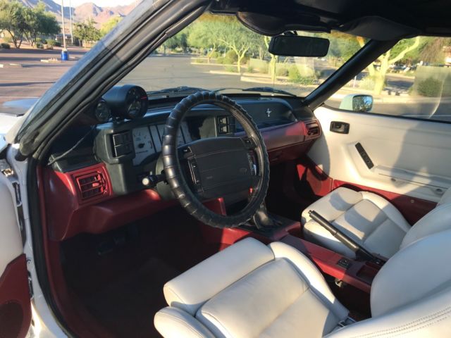 1991 White Ford Mustang Convertible
