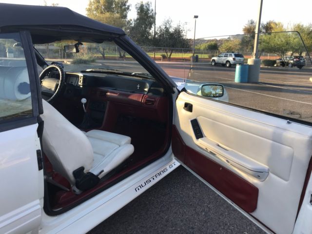 1991 White Ford Mustang Convertible