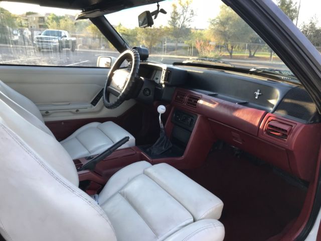 1991 White Ford Mustang Convertible