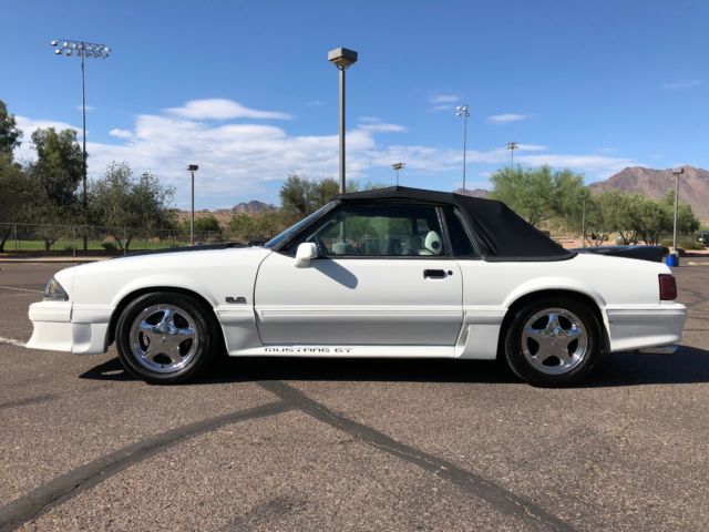 1991 White Ford Mustang Convertible