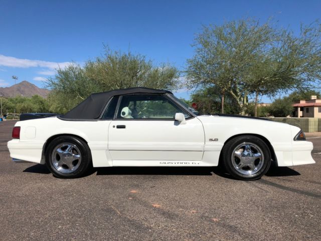 1991 White Ford Mustang Convertible