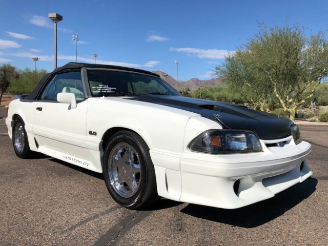 1991 White Ford Mustang Convertible