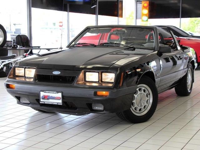 1986 Black Ford Mustang Convertible