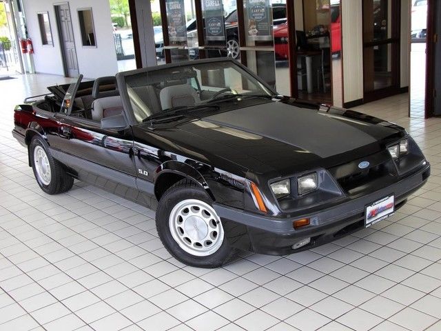 1986 Black Ford Mustang Convertible