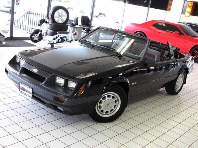 1986 Black Ford Mustang Convertible