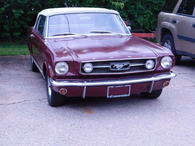 1966 Burgundy Ford Mustang Convertible