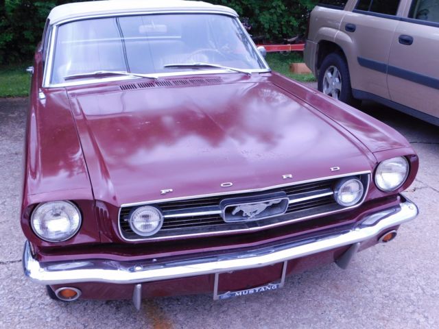 1966 Burgundy Ford Mustang Convertible
