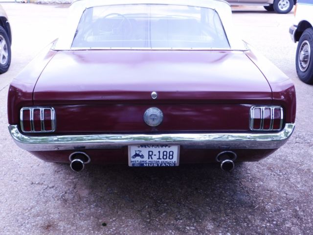 1966 Burgundy Ford Mustang Convertible