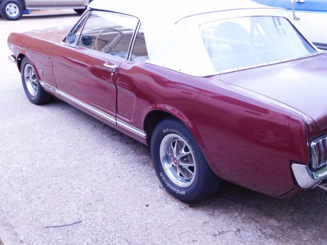 1966 Burgundy Ford Mustang Convertible