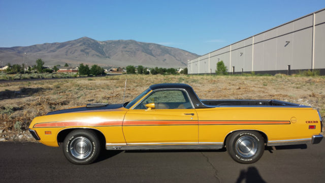 1971 medium goldenrod yellow Ford Ranchero truck car el camino ranchero