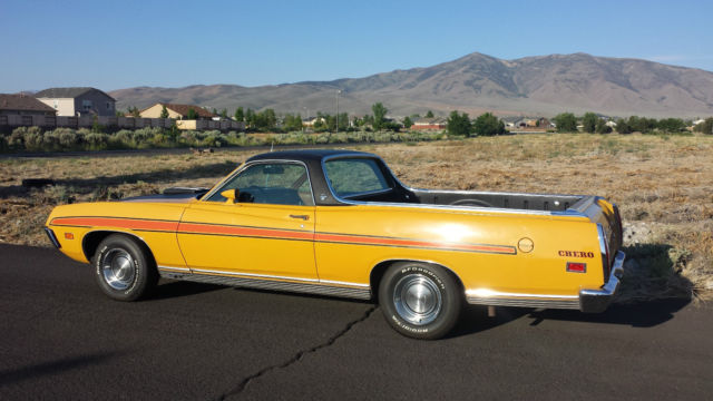 1971 medium goldenrod yellow Ford Ranchero truck car el camino ranchero