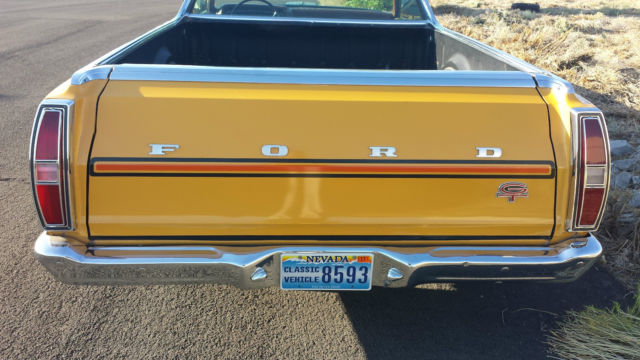1971 medium goldenrod yellow Ford Ranchero truck car el camino ranchero