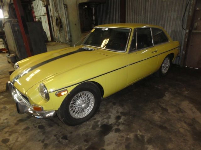 1973 Yellow w/ Black Stripes MG MGB Coupe