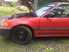 1991 Red Honda Civic Hatchback