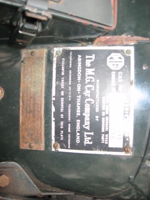 1955 Green MG T-Series Convertible