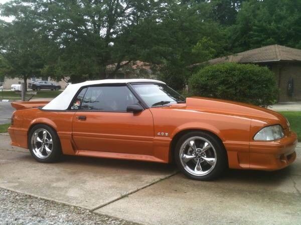 1987 Orange Ford Mustang Convertible