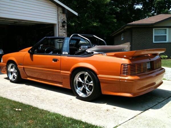 1987 Orange Ford Mustang Convertible