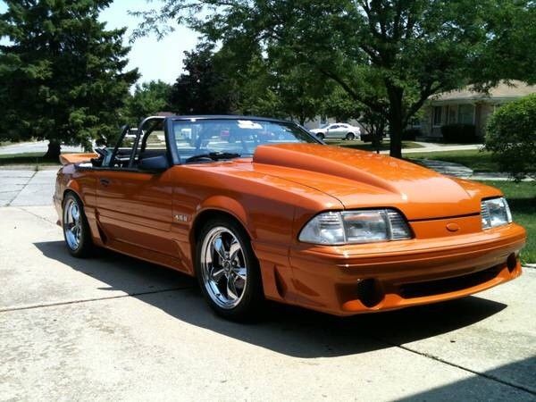 1987 Orange Ford Mustang Convertible