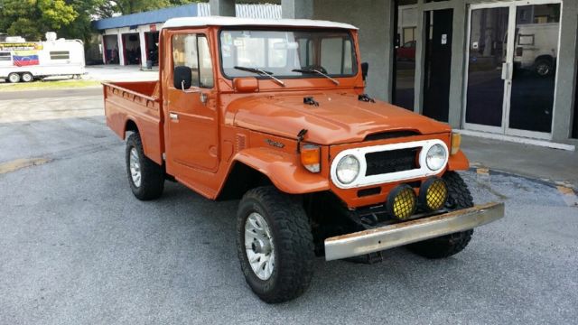 1977 Orange Toyota Land Cruiser Crew Cab Pickup