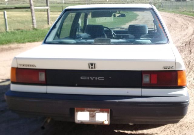 1989 White Honda Civic Sedan