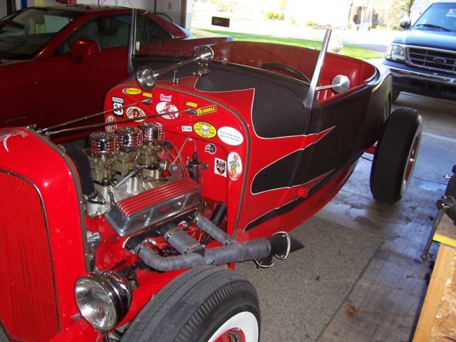 1929 Glossy Red/ Matte Black Ford Model A Convertible