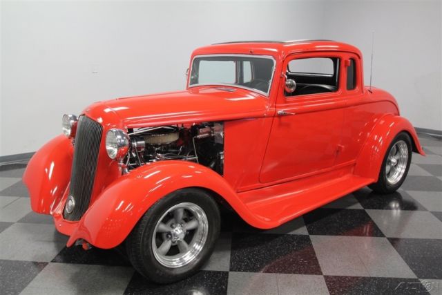 1933 Red Plymouth 5-Window Coupe