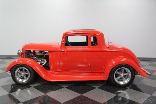 1933 Red Plymouth 5-Window Coupe