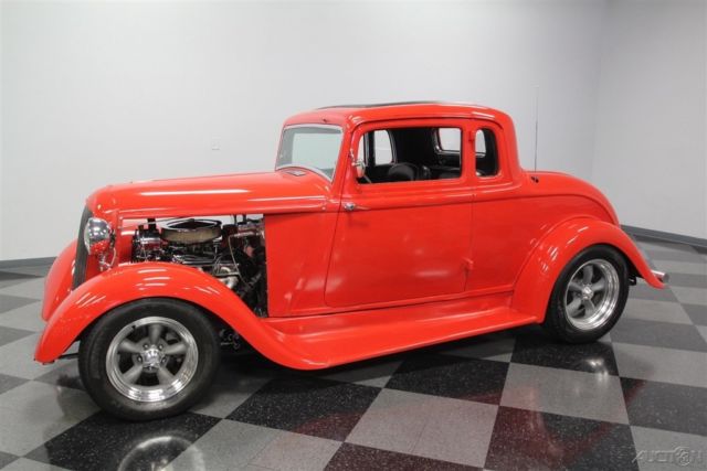 1933 Red Plymouth 5-Window Coupe