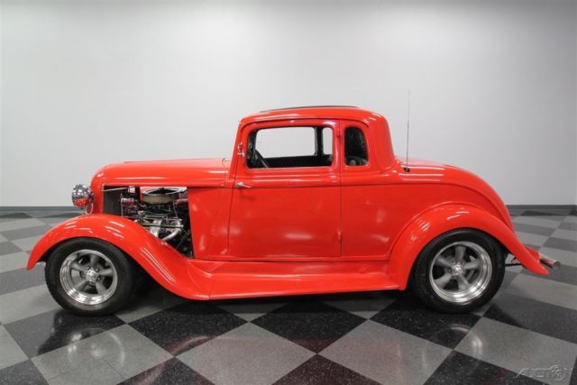 1933 Red Plymouth 5-Window Coupe