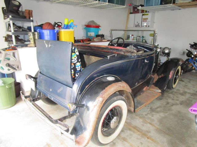 1931 Blue Ford Model A Convertible