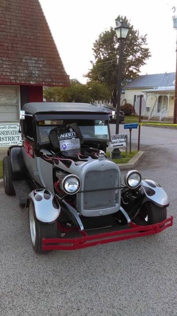 1928 Black n Silver Flames Ford Model A Coupe