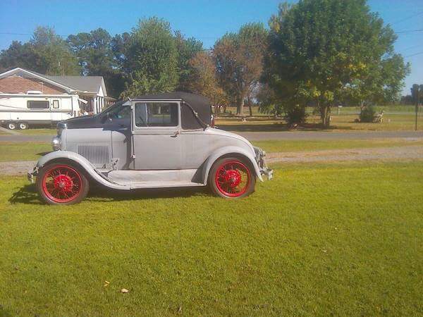 1928 Black n Silver Flames Ford Model A Coupe