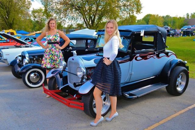 1928 Black n Silver Flames Ford Model A Coupe