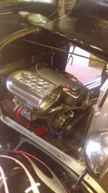 1928 Black n Silver Flames Ford Model A Coupe