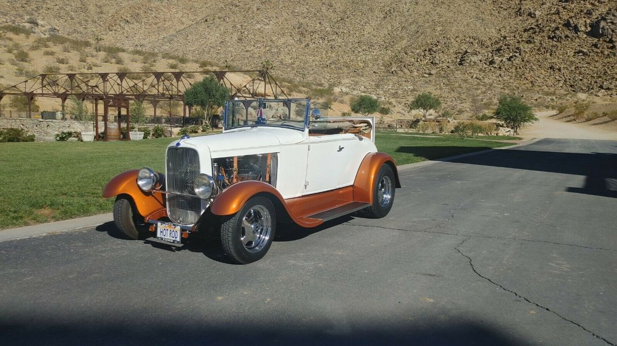 1929 Pearl white/ Tangerine metallic Ford Model A Convertible
