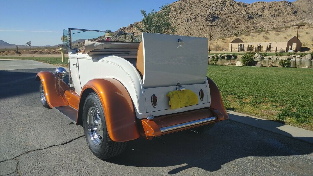 1929 Pearl white/ Tangerine metallic Ford Model A Convertible